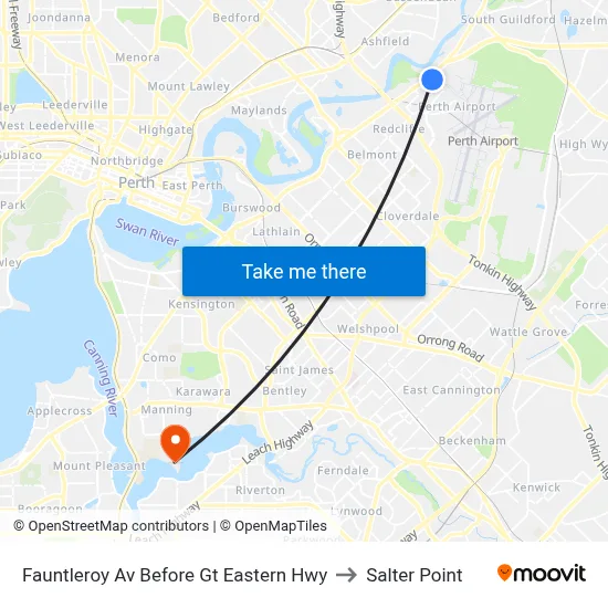 Fauntleroy Av Before Gt Eastern Hwy to Salter Point map