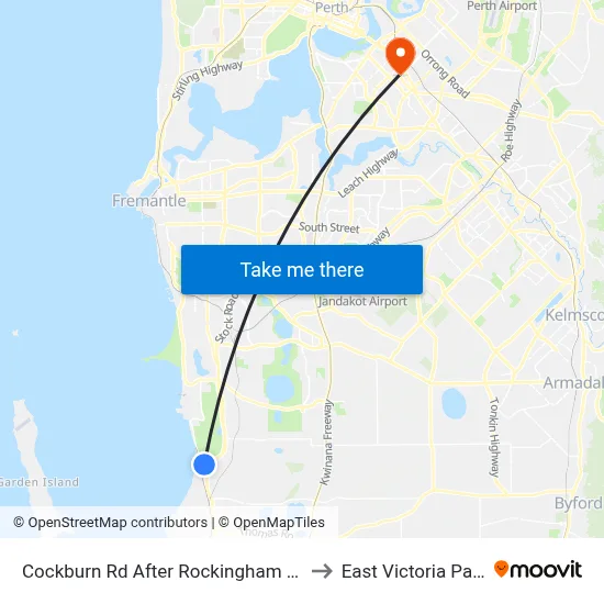 Cockburn Rd After Rockingham Rd to East Victoria Park map