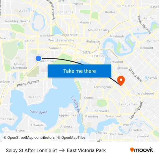 Selby St After Lonnie St to East Victoria Park map
