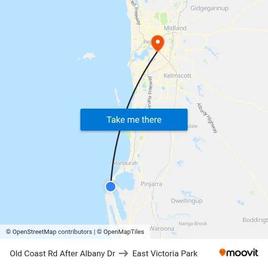 Old Coast Rd After Albany Dr to East Victoria Park map