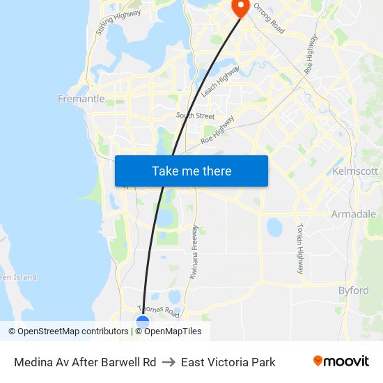 Medina Av After Barwell Rd to East Victoria Park map