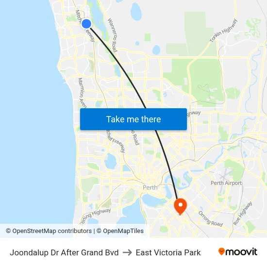 Joondalup Dr After Grand Bvd to East Victoria Park map