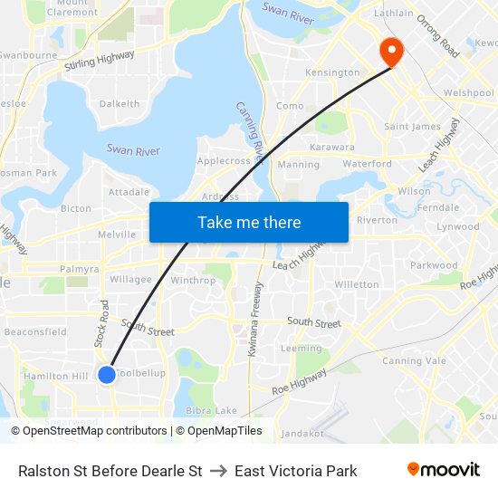 Ralston St Before Dearle St to East Victoria Park map