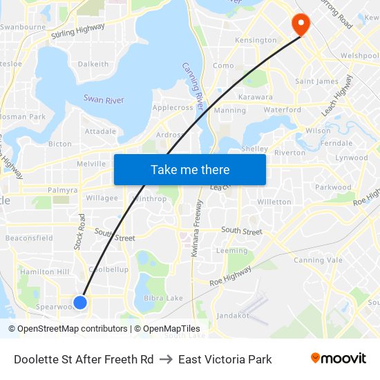 Doolette St After Freeth Rd to East Victoria Park map