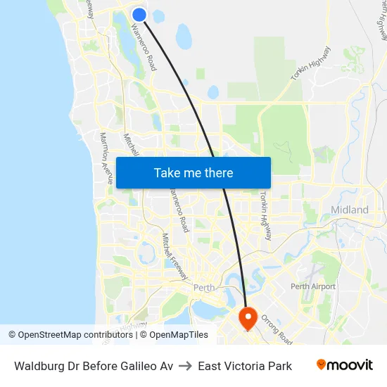 Waldburg Dr Before Galileo Av to East Victoria Park map