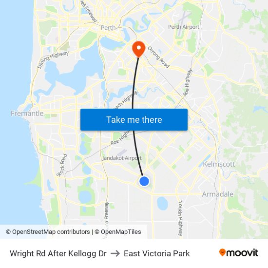 Wright Rd After Kellogg Dr to East Victoria Park map