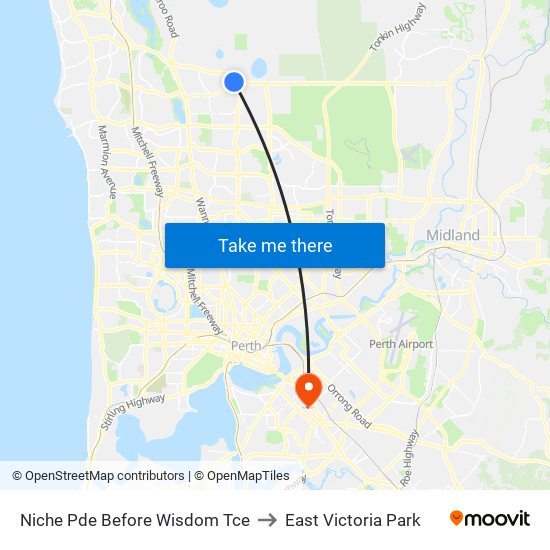 Niche Pde Before Wisdom Tce to East Victoria Park map