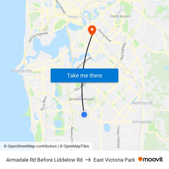 Armadale Rd Before Liddelow Rd to East Victoria Park map