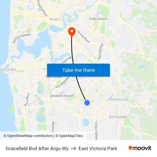 Gracefield Bvd After Argo Wy to East Victoria Park map