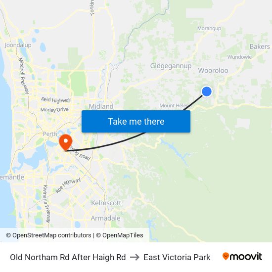 Old Northam Rd After Haigh Rd to East Victoria Park map