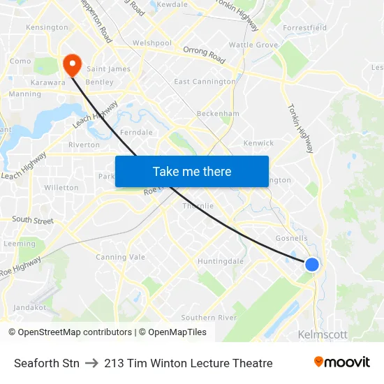 Seaforth Stn to 213 Tim Winton Lecture Theatre map