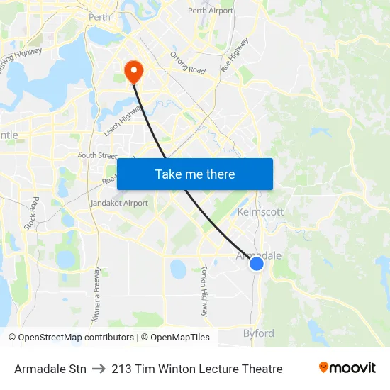 Armadale Stn to 213 Tim Winton Lecture Theatre map