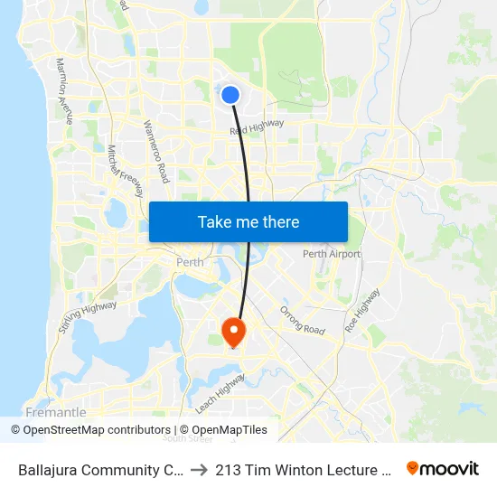 Ballajura Community College to 213 Tim Winton Lecture Theatre map