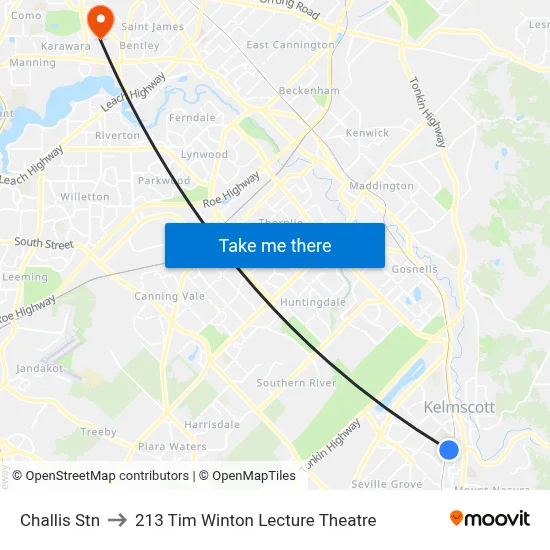 Challis Stn to 213 Tim Winton Lecture Theatre map