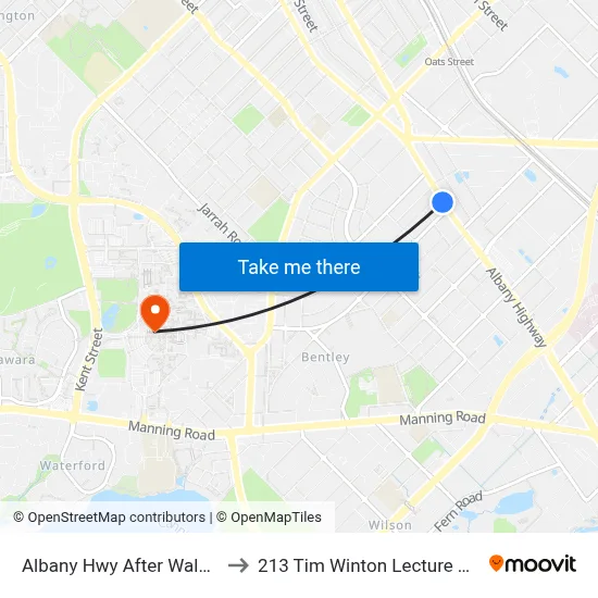 Albany Hwy After Walpole St to 213 Tim Winton Lecture Theatre map