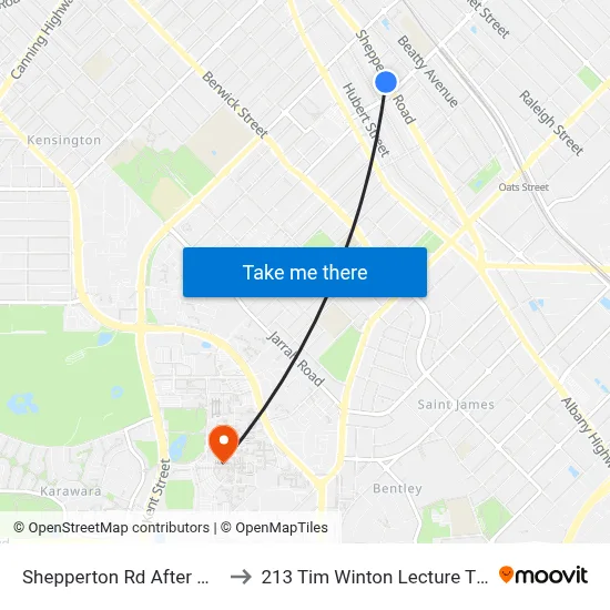 Shepperton Rd After Mint St to 213 Tim Winton Lecture Theatre map