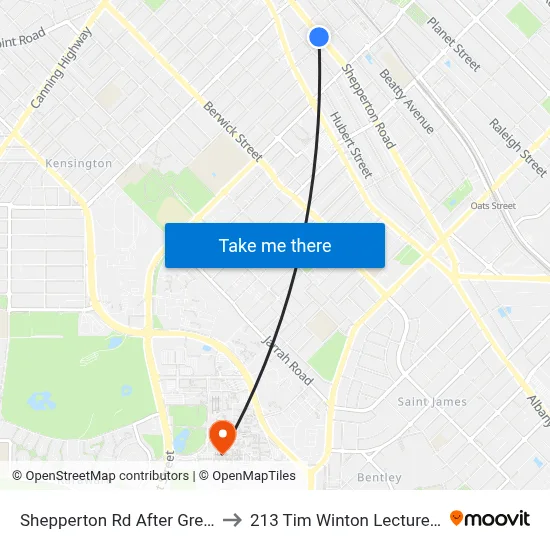 Shepperton Rd After Gresham St to 213 Tim Winton Lecture Theatre map