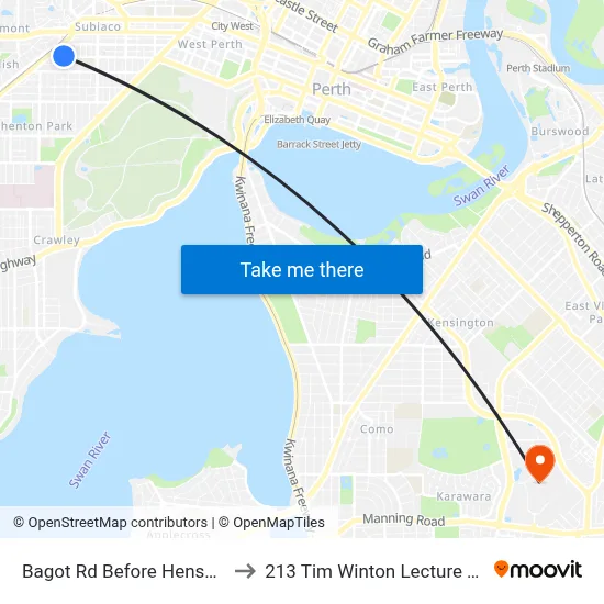 Bagot Rd Before Hensman Rd to 213 Tim Winton Lecture Theatre map