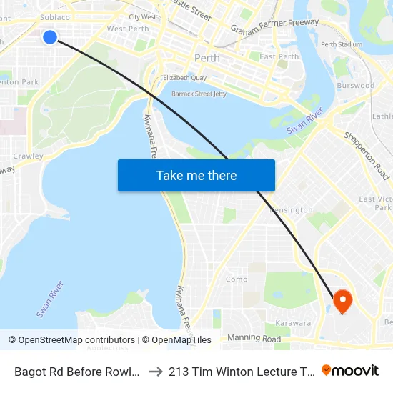 Bagot Rd Before Rowland St to 213 Tim Winton Lecture Theatre map