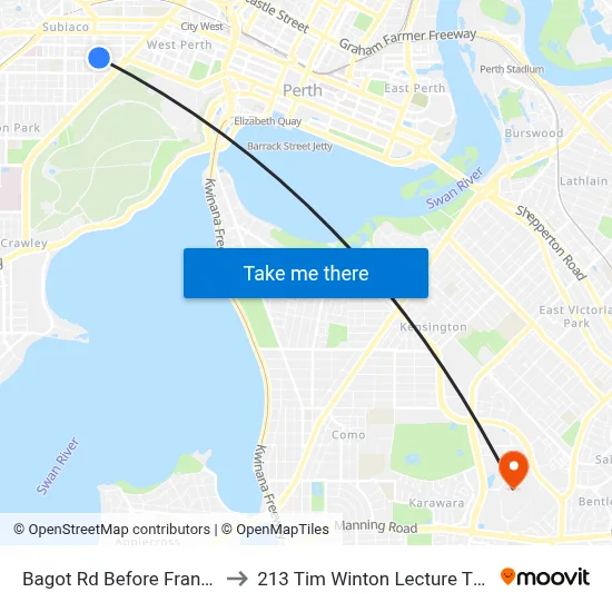 Bagot Rd Before Francis St to 213 Tim Winton Lecture Theatre map