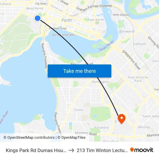 Kings Park Rd Dumas House Cat Id 44 to 213 Tim Winton Lecture Theatre map