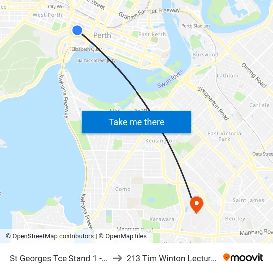 St Georges Tce Stand 1 -  Cat Id 31 to 213 Tim Winton Lecture Theatre map