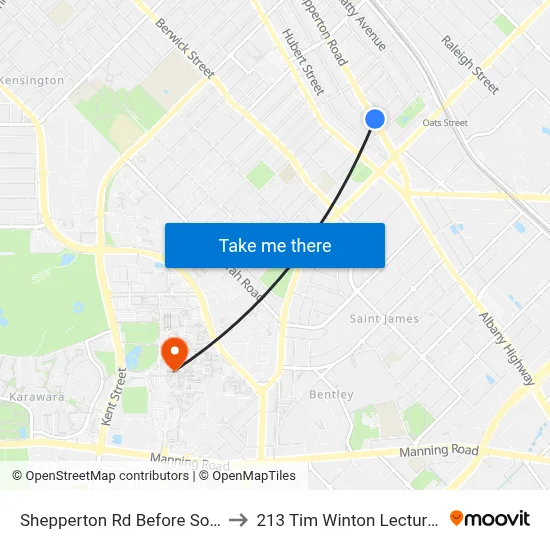 Shepperton Rd Before Somerset St to 213 Tim Winton Lecture Theatre map