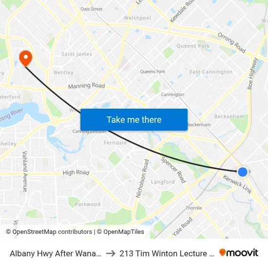 Albany Hwy After Wanaping Rd to 213 Tim Winton Lecture Theatre map