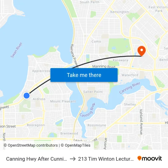 Canning Hwy After Cunningham St to 213 Tim Winton Lecture Theatre map