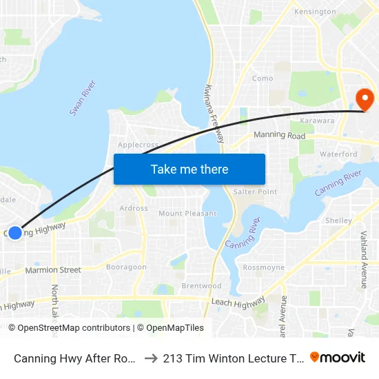 Canning Hwy After Rome Rd to 213 Tim Winton Lecture Theatre map