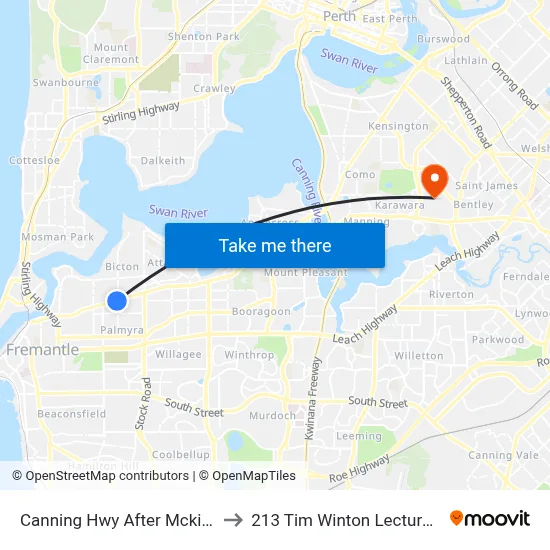 Canning Hwy After Mckimmie Rd to 213 Tim Winton Lecture Theatre map