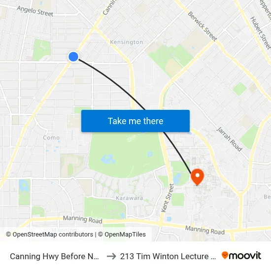 Canning Hwy Before Norton St to 213 Tim Winton Lecture Theatre map