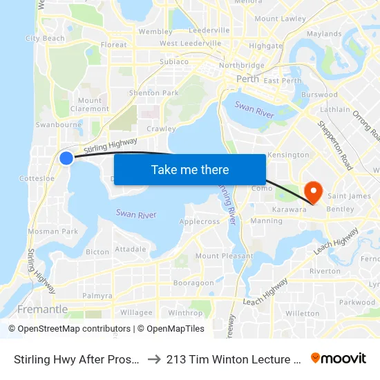 Stirling Hwy After Prospect St to 213 Tim Winton Lecture Theatre map