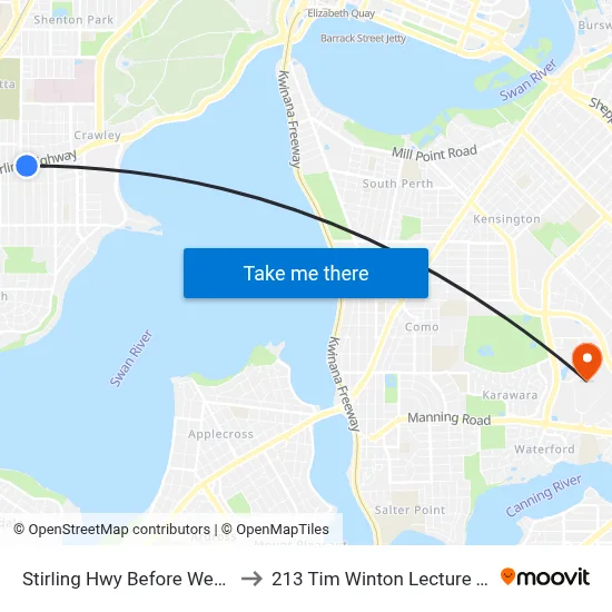 Stirling Hwy Before Webster St to 213 Tim Winton Lecture Theatre map