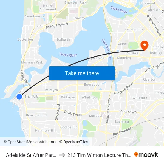 Adelaide St After Parry St to 213 Tim Winton Lecture Theatre map