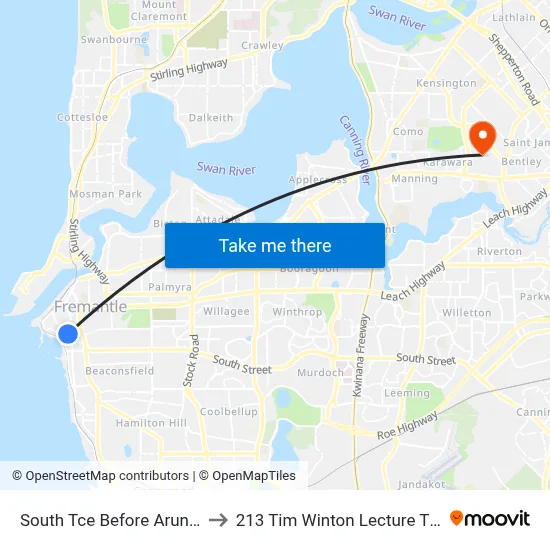 South Tce Before Arundel St to 213 Tim Winton Lecture Theatre map