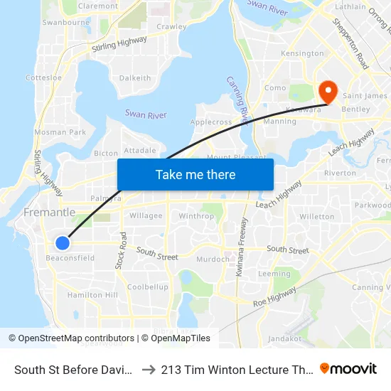 South St Before Davies St to 213 Tim Winton Lecture Theatre map