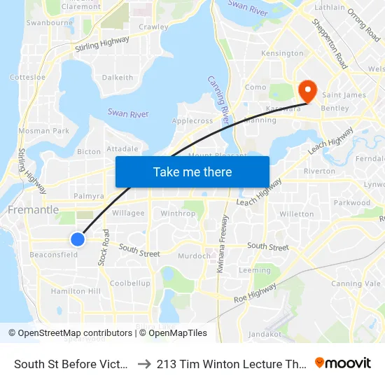 South St Before Victor St to 213 Tim Winton Lecture Theatre map
