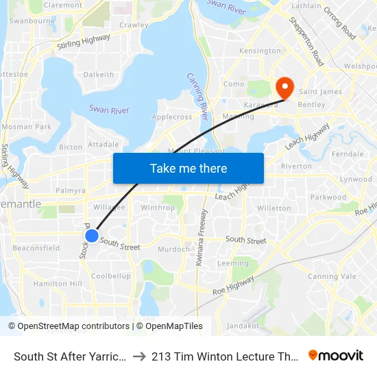 South St After Yarrick St to 213 Tim Winton Lecture Theatre map