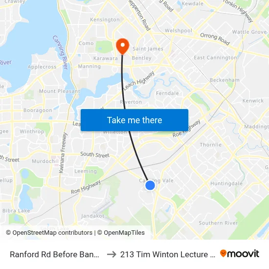 Ranford Rd Before Banksia Esp to 213 Tim Winton Lecture Theatre map