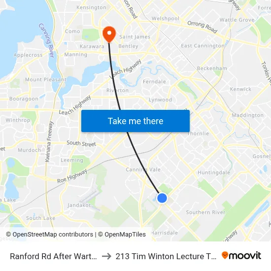 Ranford Rd After Warton Rd to 213 Tim Winton Lecture Theatre map