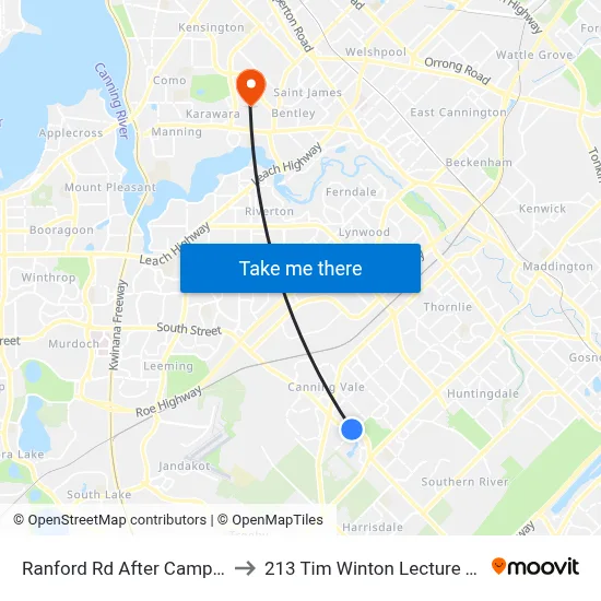 Ranford Rd After Campbell Rd to 213 Tim Winton Lecture Theatre map