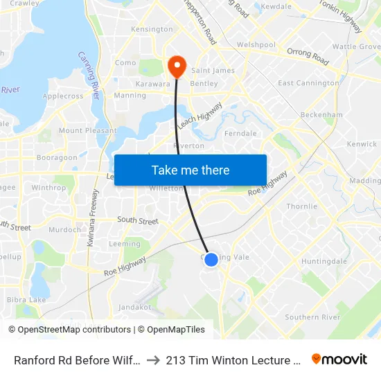 Ranford Rd Before Wilfred Rd to 213 Tim Winton Lecture Theatre map