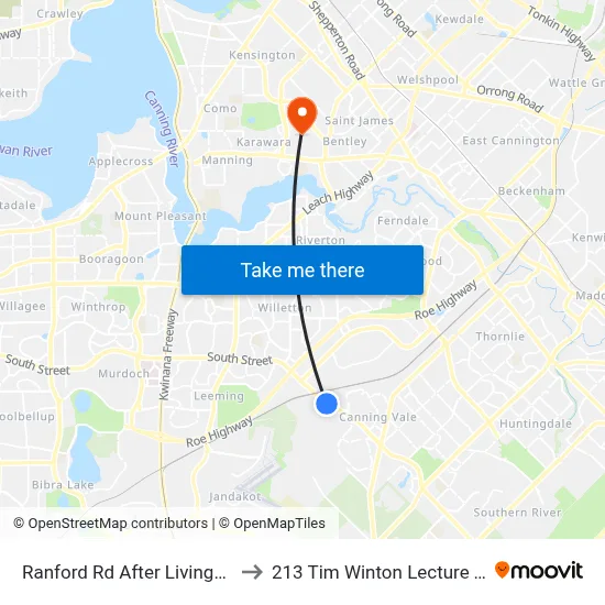 Ranford Rd After Livingstone Dr to 213 Tim Winton Lecture Theatre map
