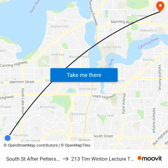 South St After Petterson Av to 213 Tim Winton Lecture Theatre map