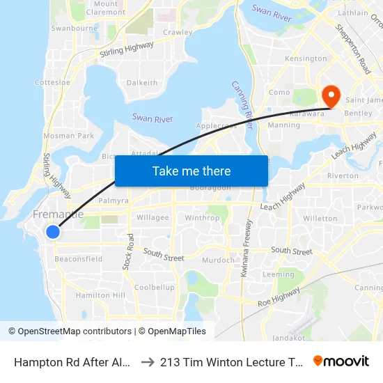 Hampton Rd After Alma St to 213 Tim Winton Lecture Theatre map