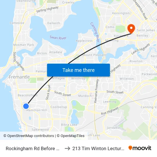 Rockingham Rd Before Davilak Av to 213 Tim Winton Lecture Theatre map