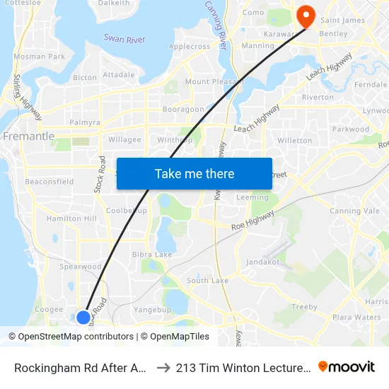Rockingham Rd After Asquith St to 213 Tim Winton Lecture Theatre map