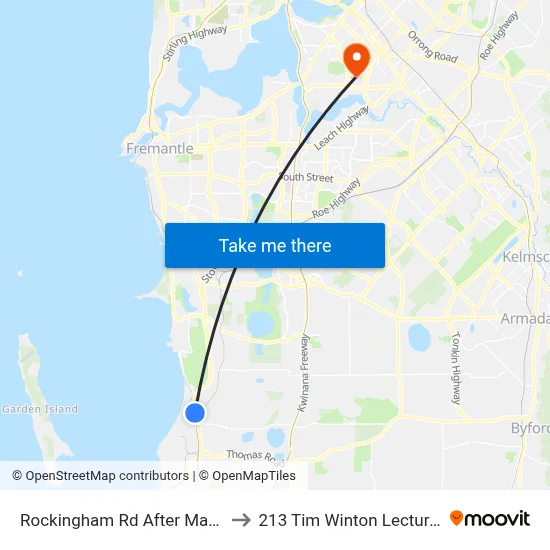 Rockingham Rd After Macedonia St to 213 Tim Winton Lecture Theatre map