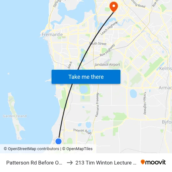 Patterson Rd Before Ocean St to 213 Tim Winton Lecture Theatre map